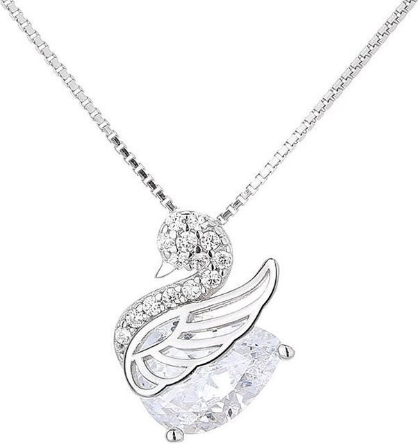 Lucky Star Jewelry Halskette, 925 Silber, Weiß, Kristall, Zirkonia, Damen - Bild 1