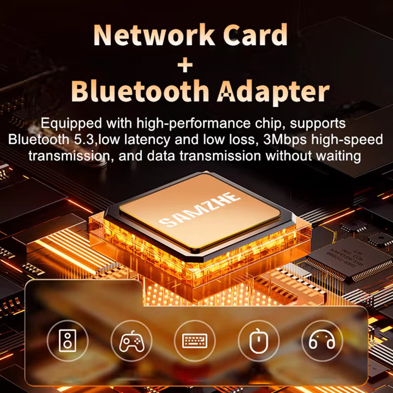 SAMZHE Wireless WiFi Adapter AX900 Wi-Fi 6 und Bluetooth 5.3 USB Dual Band Netzwerkkarte in Schwarz für Desktop PC und Laptop - Bild 3