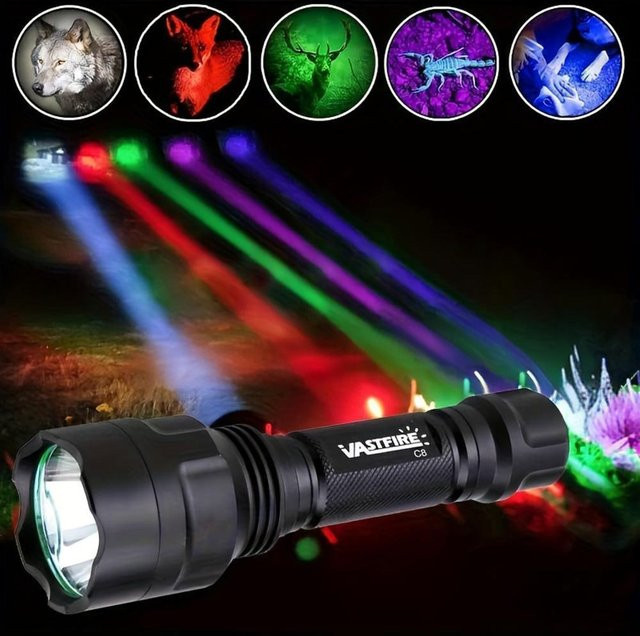 VASTFIRE Taktische LED Taschenlampe Schwarz mit 2500 Lumen, Wasserdicht, inklusive 18650 Akku und USB Ladegerät - Bild 1