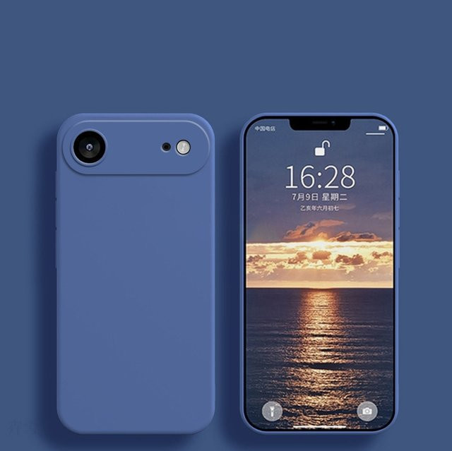 Flüssigsilikon-Handyhülle mit Luftabdeckung für iPhone 11 bis iPhone 17 Pro Max und SE 2020 in Blau und Lila - Bild 1