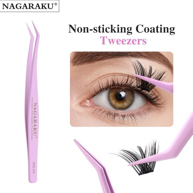 NAGARAKU Pinzette, Lila, Wimpernapplikator für Wimpernverlängerung - Bild 1