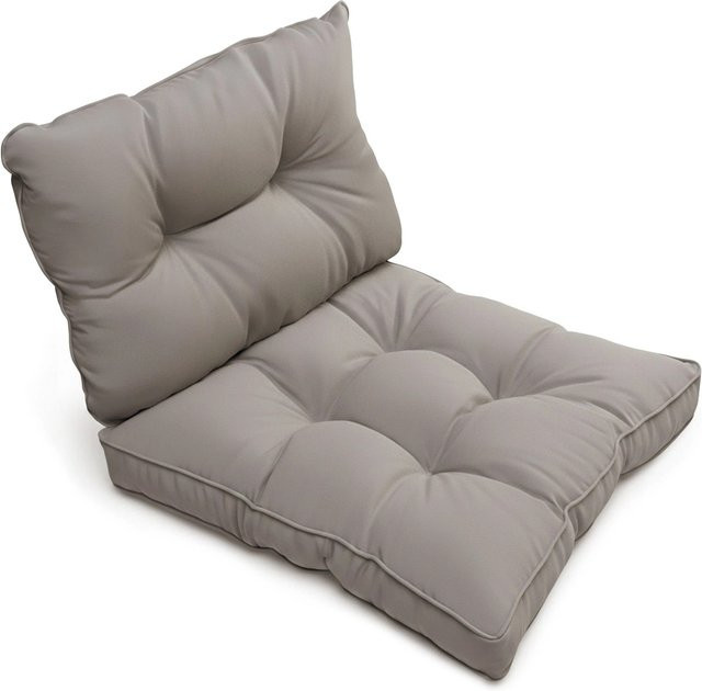 Beautissu Outdoor Loungekissen Flair Graphitgrau, wasserabweisend und modern, Set mit Polsterung aus Polyester und Schaumstoff, B/H: 70 x 70 cm und B/H: 70 x 40 cm - Bild 1