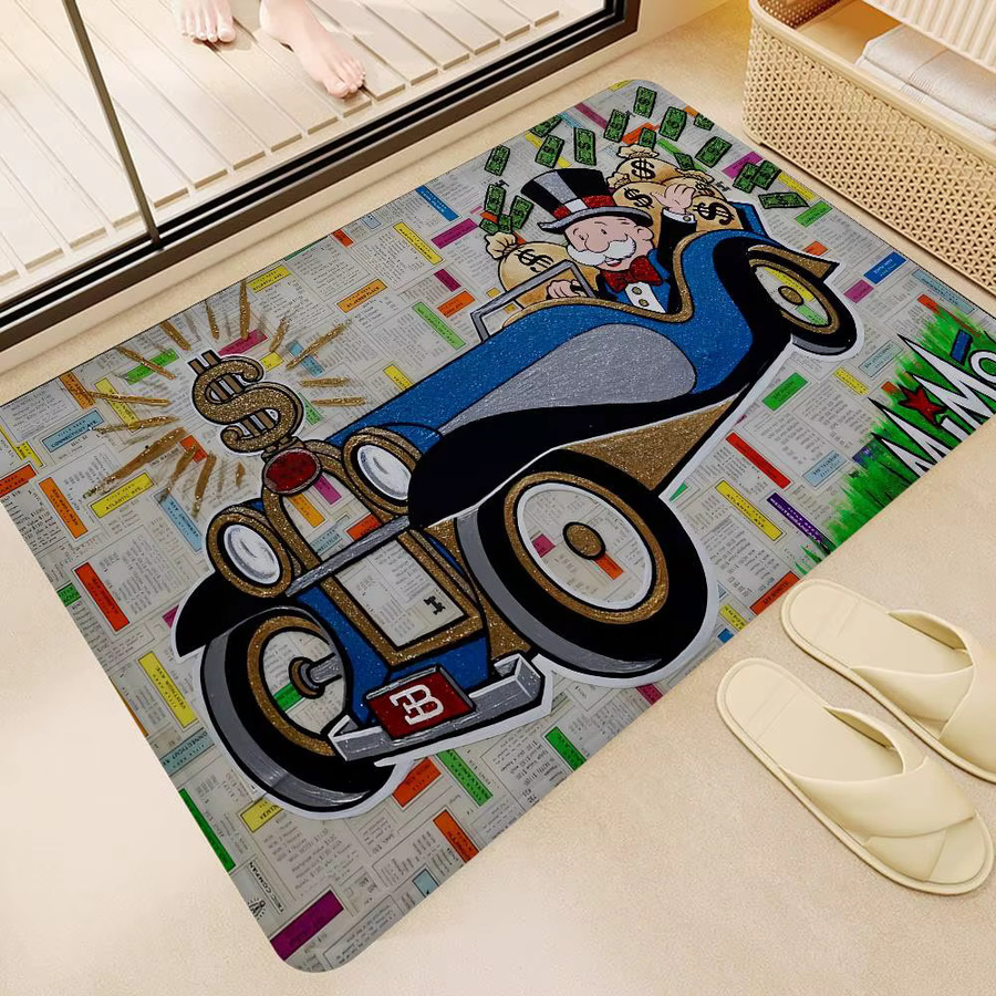 Rutschfeste Badematte Dollar Alec Monopoly in Multicolour für Kinderzimmer und Wohnzimmer - Bild 4