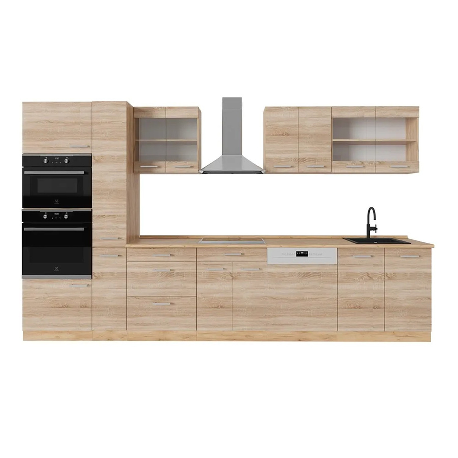 Vicco R-Line Küchenzeile Sonoma Eiche, Breite: 350 cm, Höhe: 207,4 cm, Tiefe: 60 cm - Bild 2