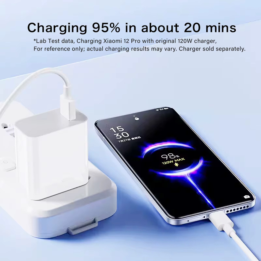 Xiaomi Typ-C Hypercharge Ladekabel 120W in Weiß für Xiaomi MIX Flip, Redmi Note und POCO F-Serie - Bild 2