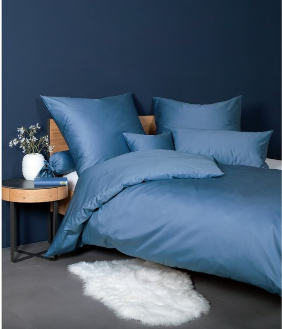 Janine Bettwäsche Colors aus Baumwolle in Blau im modernen Design - Bild 1