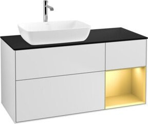 V&B Waschtischunterschrank Finion mit Wandbeleuchtung, Weiß lackiert, Breite: 120 cm, Tiefe: 50,1 cm, Höhe: 50,1 cm - Bild 1