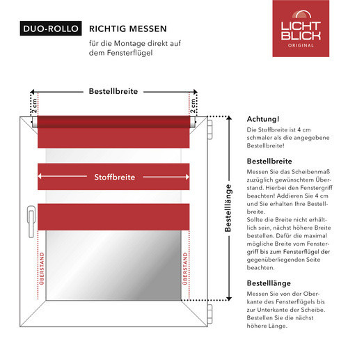 Lichtblick Duo-Rollo Klemmfix Day & Night in Petrol Blau mit Bretter-Vintage Design, Breite: 70 cm, Breite: 150 cm - Bild 2