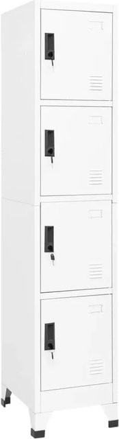 vidaXL Schließfachschrank aus Stahl in Weiß mit Schloss für Büro und Schule, B/T/H: 38 x 45 x 180 cm - Bild 1