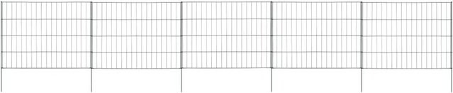 vidaXL Gartenzaun Set aus Stahl in Grün, Höhe: 79 cm, Breite: 115 cm - Bild 1