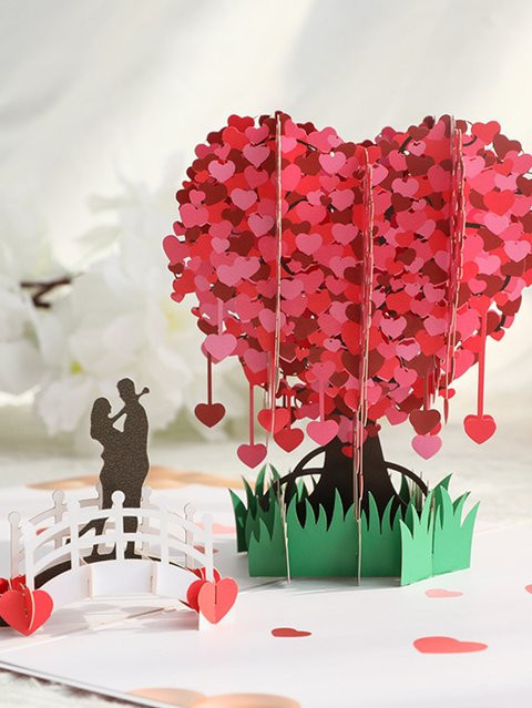 EACH PARTY 3D-Herzbaum-Grußkarte für den Valentinstag aus Papier - Bild 1