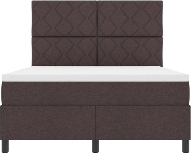 vidaXL Boxspringbett mit Matratze in Braun, B/T/H: 160 x 200 x 128 cm - Bild 1