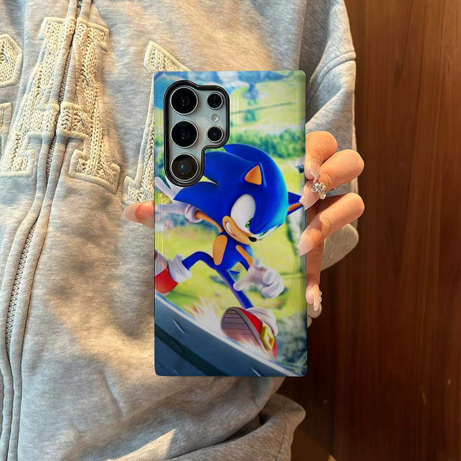 Anime S-Sonics Schutzhülle für Samsung Galaxy S25 S24 Ultra S23 S22 S21 A56 A36 A26 A16 in Weiß und Mehrfarbig mit Doppel-Schicht-Abdeckung - Bild 2