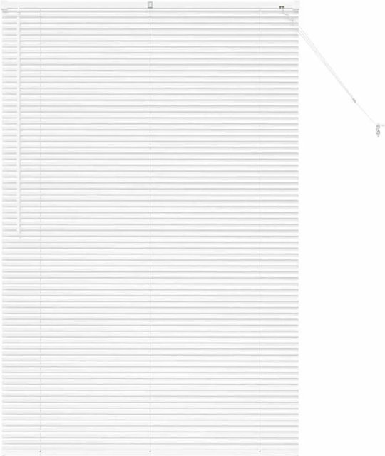 vidaXL Balkenjalousien mit Vorhängen aus Aluminium in Weiß, B: 175 cm, H: 115 cm - Bild 1