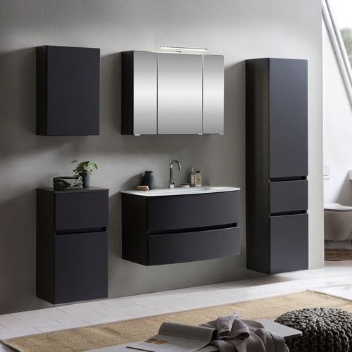 HELD MÖBEL Waschtisch-Set KOPENHAGEN in Grau, 8-teilig, modern und wandmontiert, B/H/T: 180 x 40 x 35 cm - Bild 2