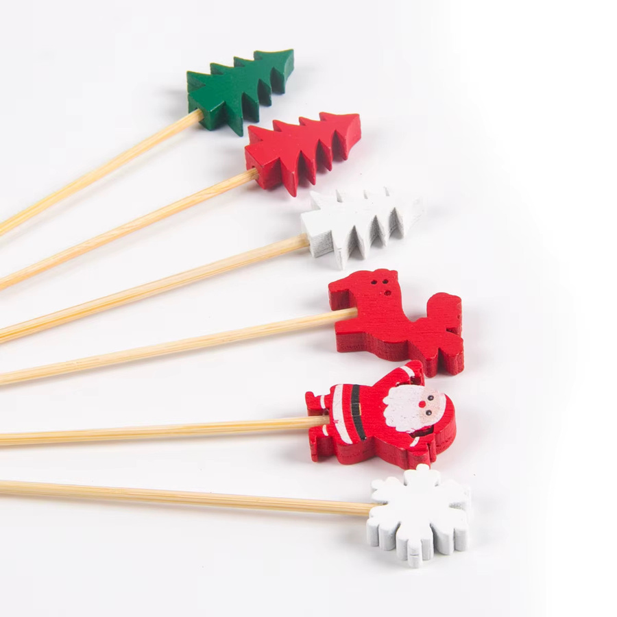 Joy-enlife Weihnachts Cupcake Topper und Cocktail Zahnstocher Set mit Santa Claus, Schneemann und Schneeflocken, Mehrfarbig - Bild 1