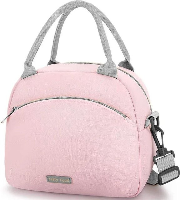 Isolierte Lunchtasche von Yiran Furniture für Damen und Herren, wasserdichte Kühltasche als Umhängetasche, Farbe: Pink - Bild 1