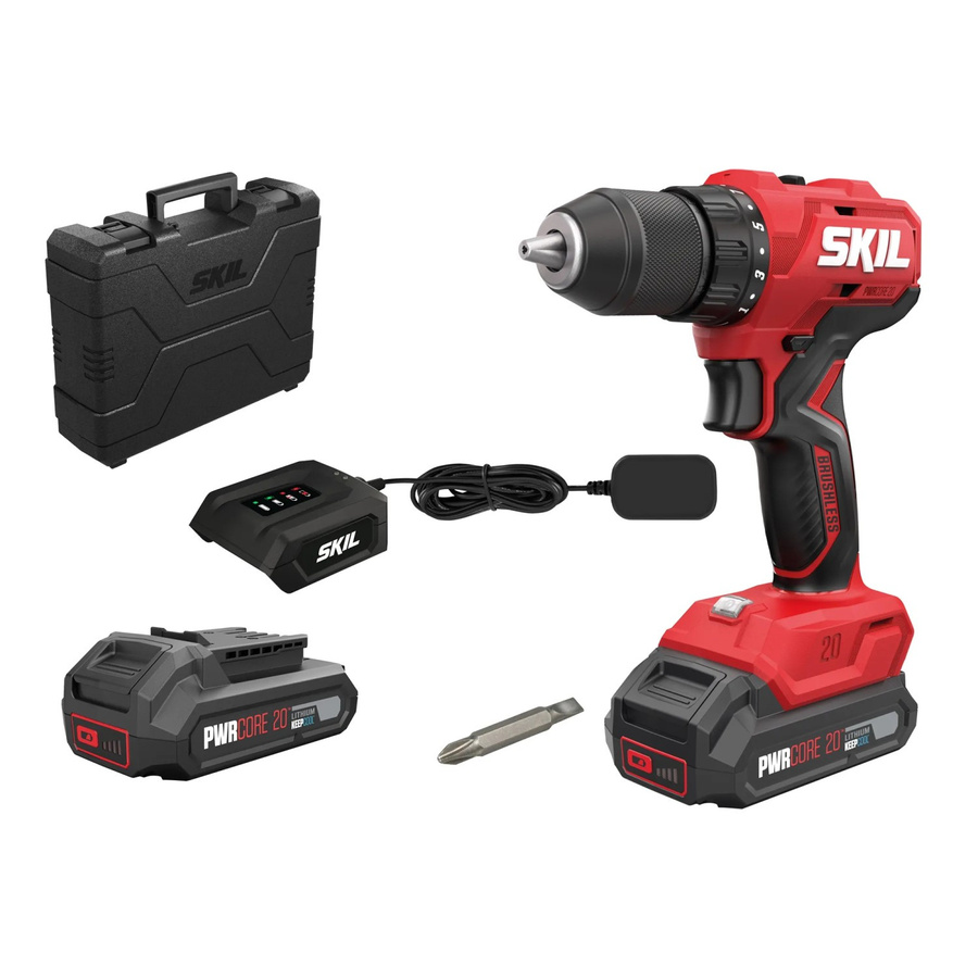 Skil Akku-Bohrschrauber 3011HB Pwrcore 20, Bürstenlos, 55 Nm, Rot, inklusive 2 x 20 V 2 Ah Akkus und Ladegerät - Bild 2