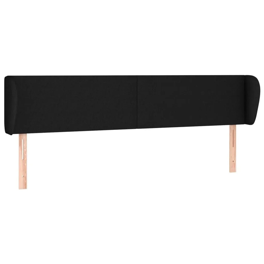 vidaXL Kopfteil mit Ohren in Schwarz aus Stoff, Breite: 183 cm, Tiefe: 23 cm, Höhe: 78 bis 88 cm - Bild 2