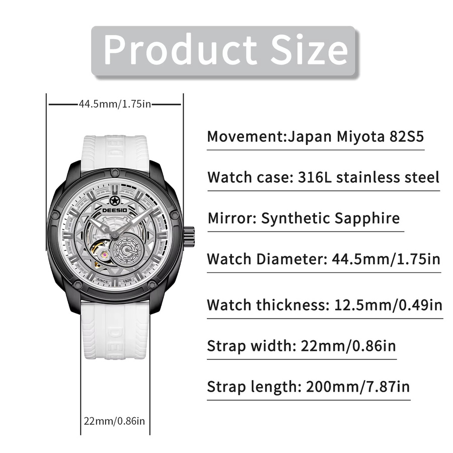 Deesio Armbanduhr, Automatik, Edelstahl, Silber, Herren - Bild 5