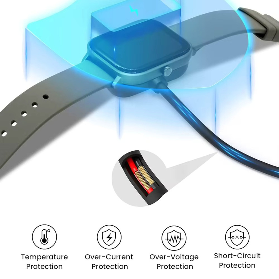 USB-Ladekabel für Amazfit Active A2211 und Active Edge sowie Bip 5, GTS 4 Mini, GTS 2, GTR Mini und Pop Pro in Schwarz - Bild 4