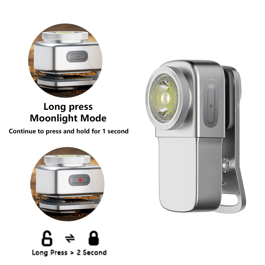 YEMAO Mini-Clip-Licht mit 400 Lumen, wiederaufladbare USB-C Taschenlampe aus Zinklegierung, wasserdicht und tragbar - Bild 3