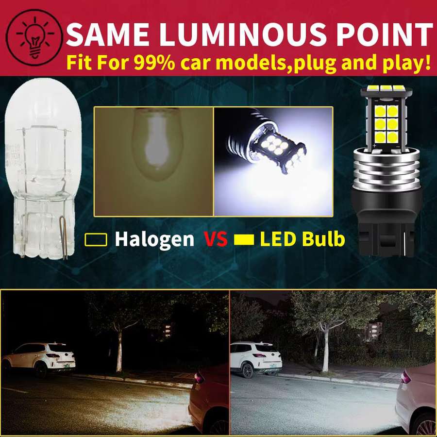 Neallor LED Canbus Rückfahrlicht Set in Weiß, 2 Stück T20 W21W WY21W 7440 7440NA 7505 DC 12V DRL Backup Lampe - Bild 4