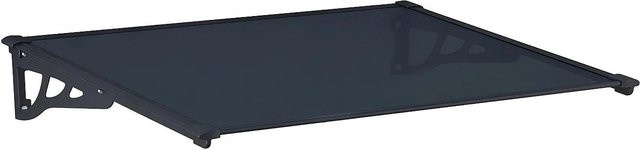 Kepler Türvordach in Schwarz mit Aluminiumstruktur, Breite: 120 cm - Bild 1