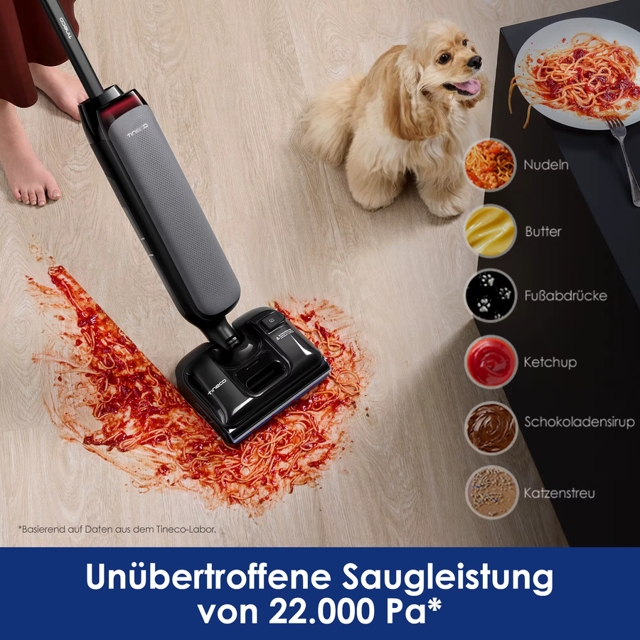 Tineco Floor One S7 Artist Nass Trockensauger mit DualBlock Anti-Tangle-Design, 85°C Flashdry und 180° Lay-Flat Funktion für Hartböden und Tierhaare - Bild 2
