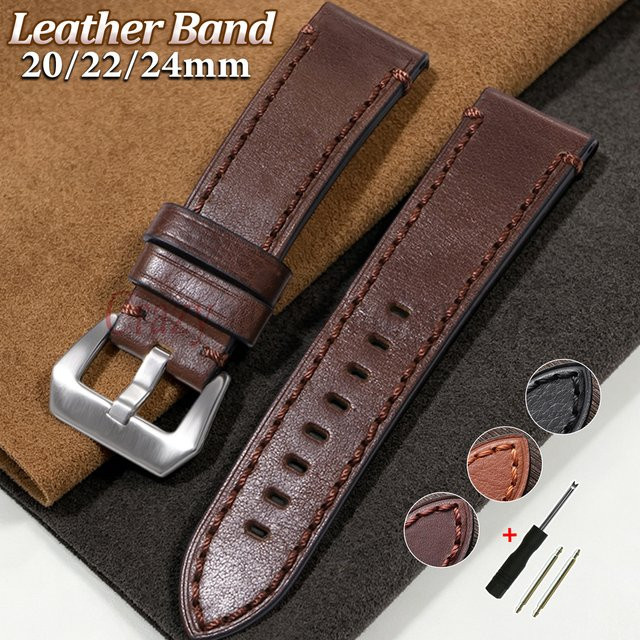 crazyband Uhrenarmband Rindsleder, Braun Schwarz, Unisex - Bild 1