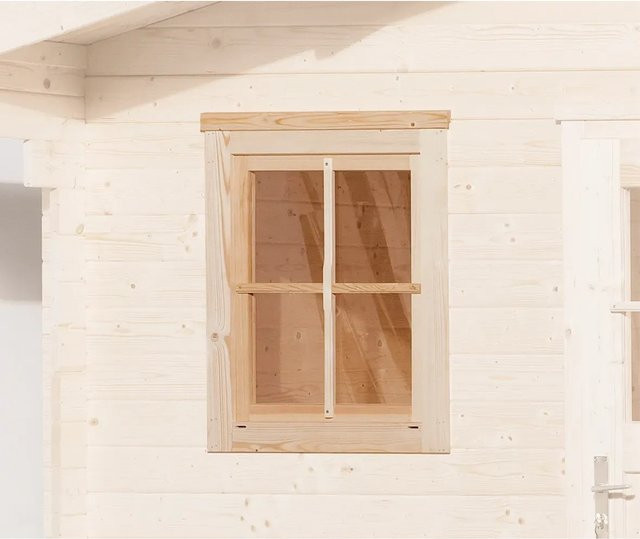Weka Einzelfenster für Gartenhäuser in Beige mit einer Glasfläche von 69 x 79 cm und einer Wandstärke von 45 mm - Bild 1