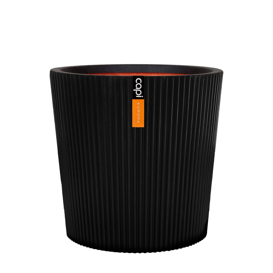 Capi Europe Blumentopf Konisch Groove NL in Schwarz, Durchmesser: 45 cm, Höhe: 41 cm - Bild 2