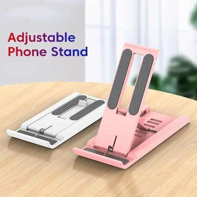 Tragbarer faltbarer Mini-Handyständer und Desktop-Halter für iPhone, Tablet und iPad in Schwarz und Grün - Bild 1