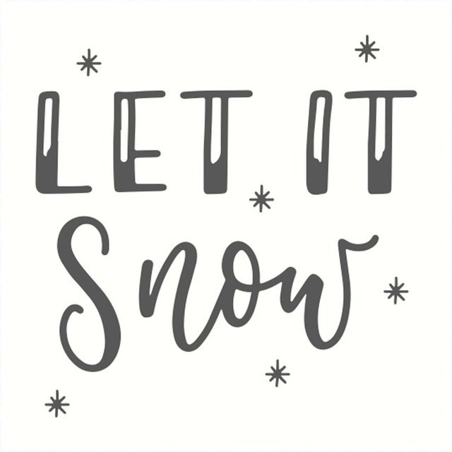 May&Berry Holzstempel Let it snow weiß B: 4,5 cm, H: 4,5 cm - Bild 1