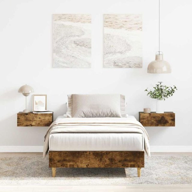 vidaxl Massivholzbett aus Eukalyptus und Holzwerkstoff in Braun, B/T/H: 75 x 190 cm - Bild 1