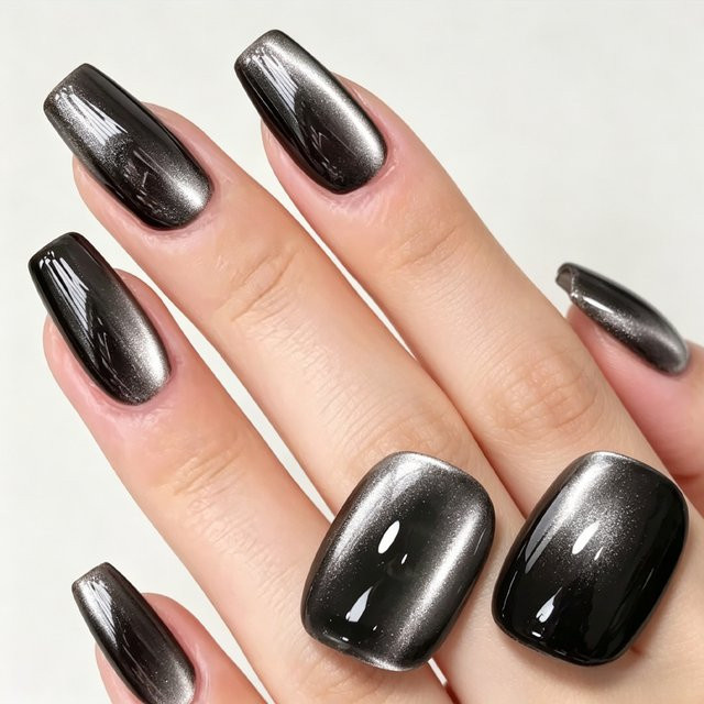 MIANEL Gel-Nagellack, Schwarzer Katzenauge, Schimmernd - Bild 1