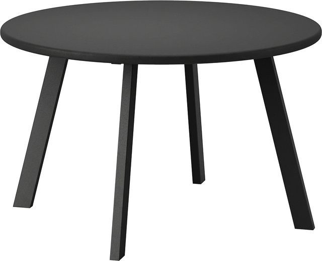 Outsunny Beistelltisch aus Metall rund Schwarz Ø 70 cm, Höhe: 42 cm - Bild 1