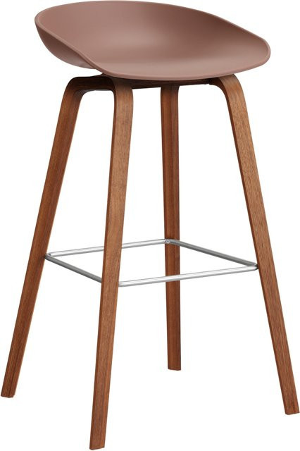 HAY About A Stool AAS 32 Hocker in Rot mit Eichenholz oder Walnussholz und Polypropylen - Bild 1