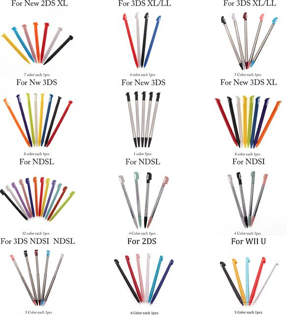 Touchscreen Stylus Stift aus Kunststoff und Metall für Nintendo 3DS XL LL, 2DS XL und weitere Modelle, Multicolor - Bild 1