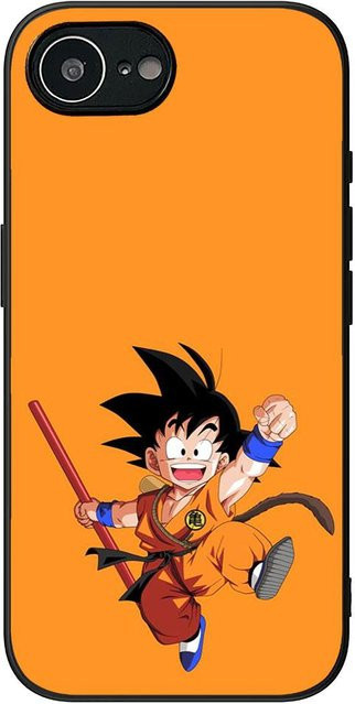 Handyhülle mit Cartoon Son Goku Drachenball Motiv für Apple iPhone 16 15 14 13 12 11 Pro Max XR XS 7 8 Plus SE in Orange - Bild 1