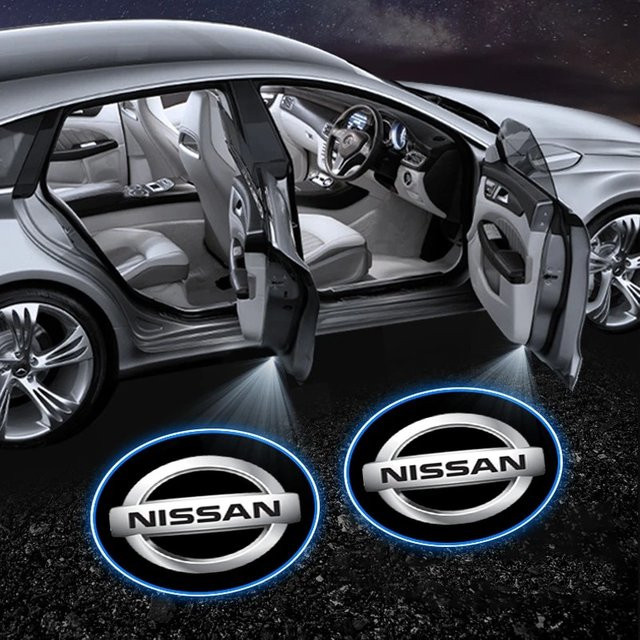 Nissan LED Auto Tür Willkommen Licht mit Logo Projektor für verschiedene Modelle wie Dayz, Livina, Roox, Sentra, Altima, Cube, Micra, Skyline und Versa - Bild 1