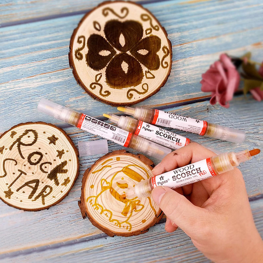 KONNWEI Pyrographie Marker Doppelspitzig in Grau für DIY-Projekte - Bild 5