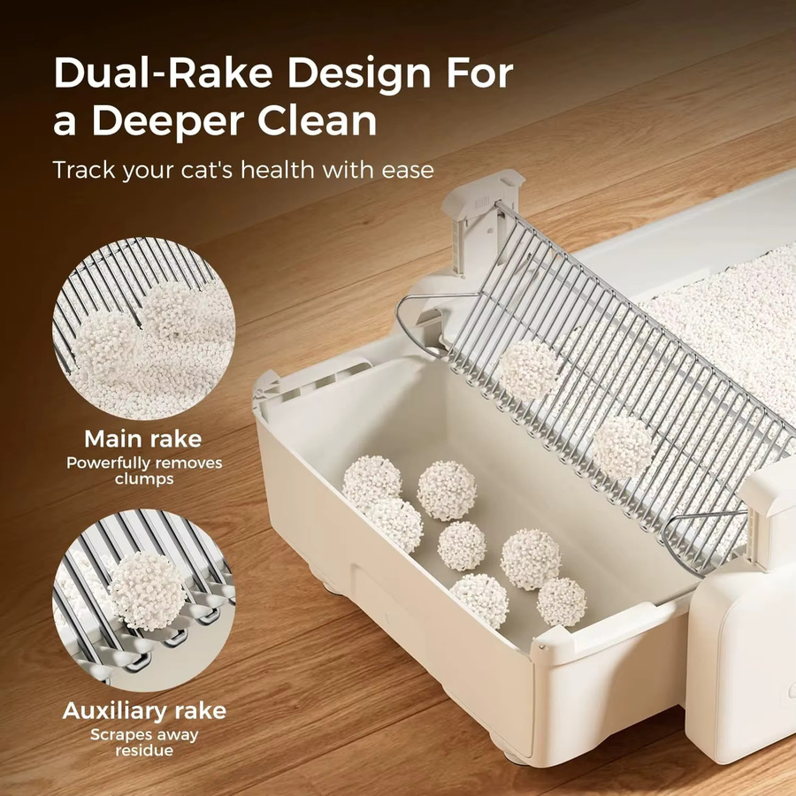 Robotail UCAT C31 Intelligente Katzentoilette mit Selbstreinigungssystem und App-Steuerung, Weiß, für Katzen von 1,5 bis 10,4 kg - Bild 3