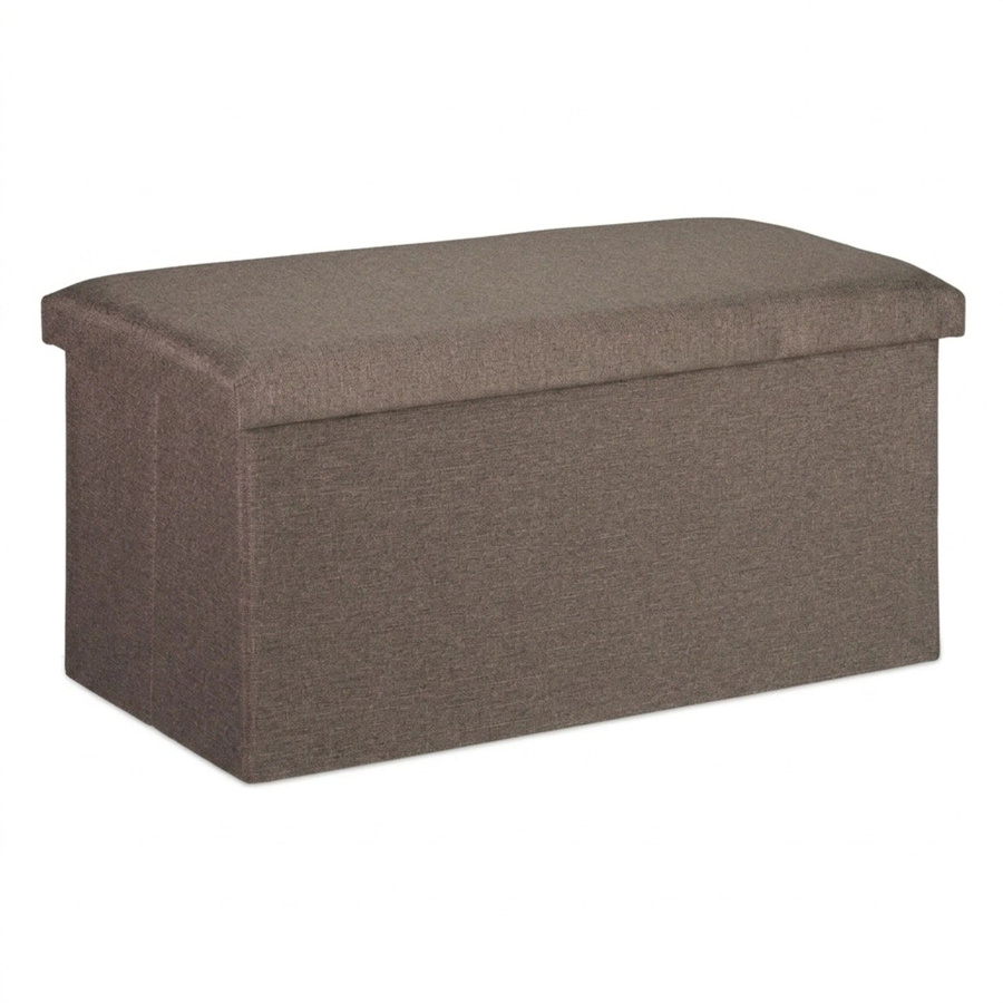Relaxdays Sitzbank aus MDF und Polyester mit Schaumstoff und Stauraum, Dunkelgrau, B/T/H: 76,5 x 38 x 38,5 cm - Bild 2