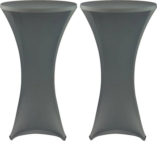 NYVI 2er Set elastische Stretchhusse für Stehtische und Bistrotische in Anthrazit, Durchmesser: 80-85 cm, Höhe: 110-120 cm - Bild 1
