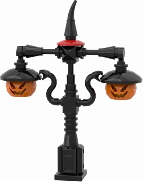Yiran toy MOC Halloween-Ornament Kürbis Baum Grab Knochen Bank, Bausteine Spielzeug - Bild 1