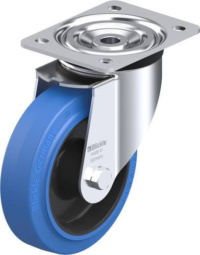 Blickle L-POEV 160XR-SB Lenkrolle aus verzinktem Stahl in Blau und Schwarz mit einem Rad-Durchmesser von 160 mm und einer Tragfähigkeit von max. 400 kg - Bild 1