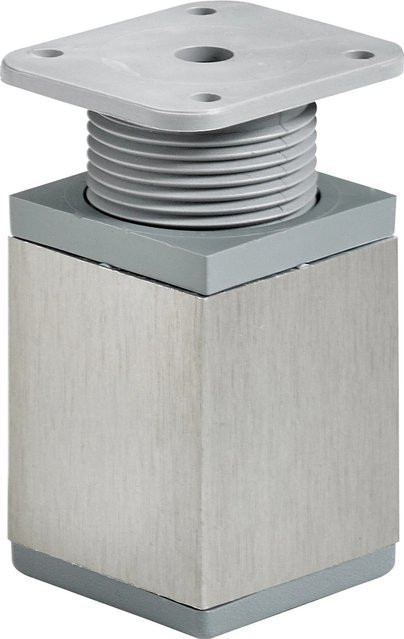 Hettich Möbelfuß Eckig 60 in Edelstahl-Optik Silber, B/T/H: 40 x 40 x 73 mm - Bild 1