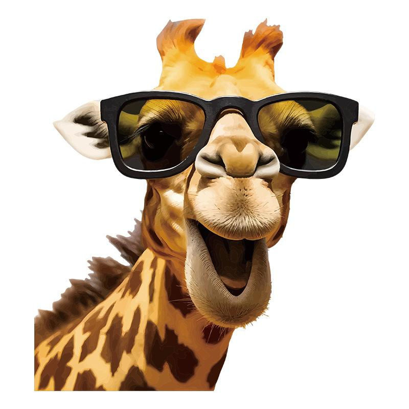 Selbstklebender Giraffe Wandaufkleber aus PVC für Kinderzimmer und Glasfenster von xianyi01, Breite: 30 cm, Höhe: 30 cm - Bild 4