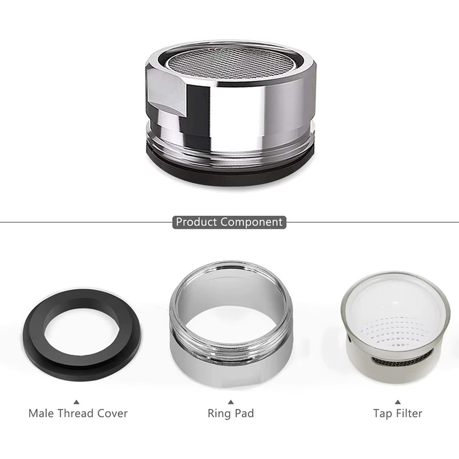 VIBRATITE 3-teiliges Set Wasserhahn-Belüfter aus Messing und Edelstahl für M24-Gewinde mit gemischter Düse zur Wassereinsparung für dein Badezimmer - Bild 3